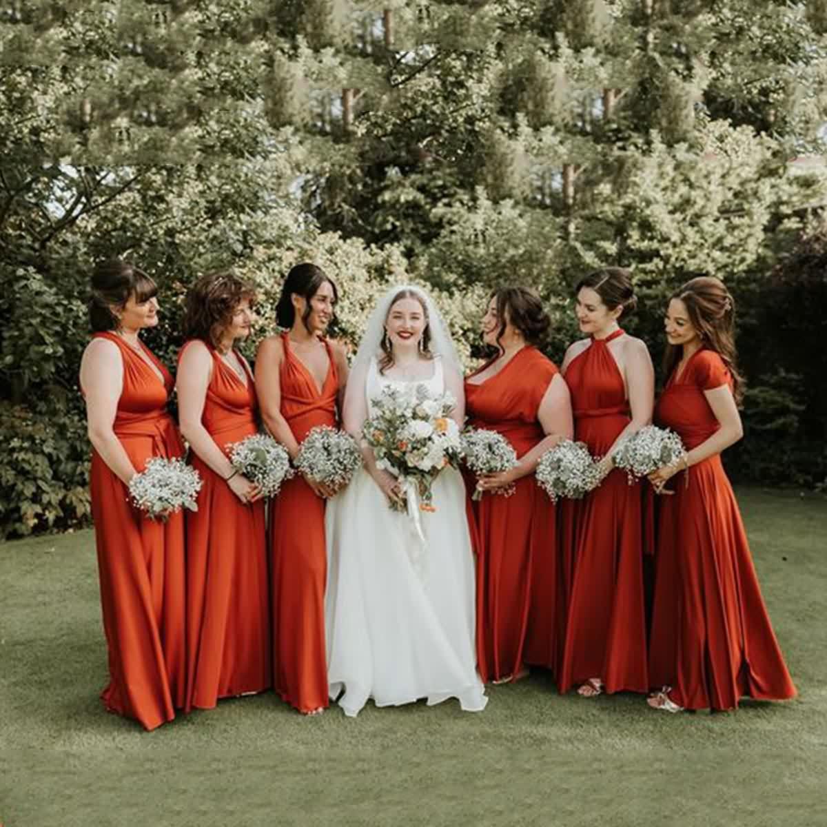 72styles Burnt Orange Infinity Bridesmaid Dress