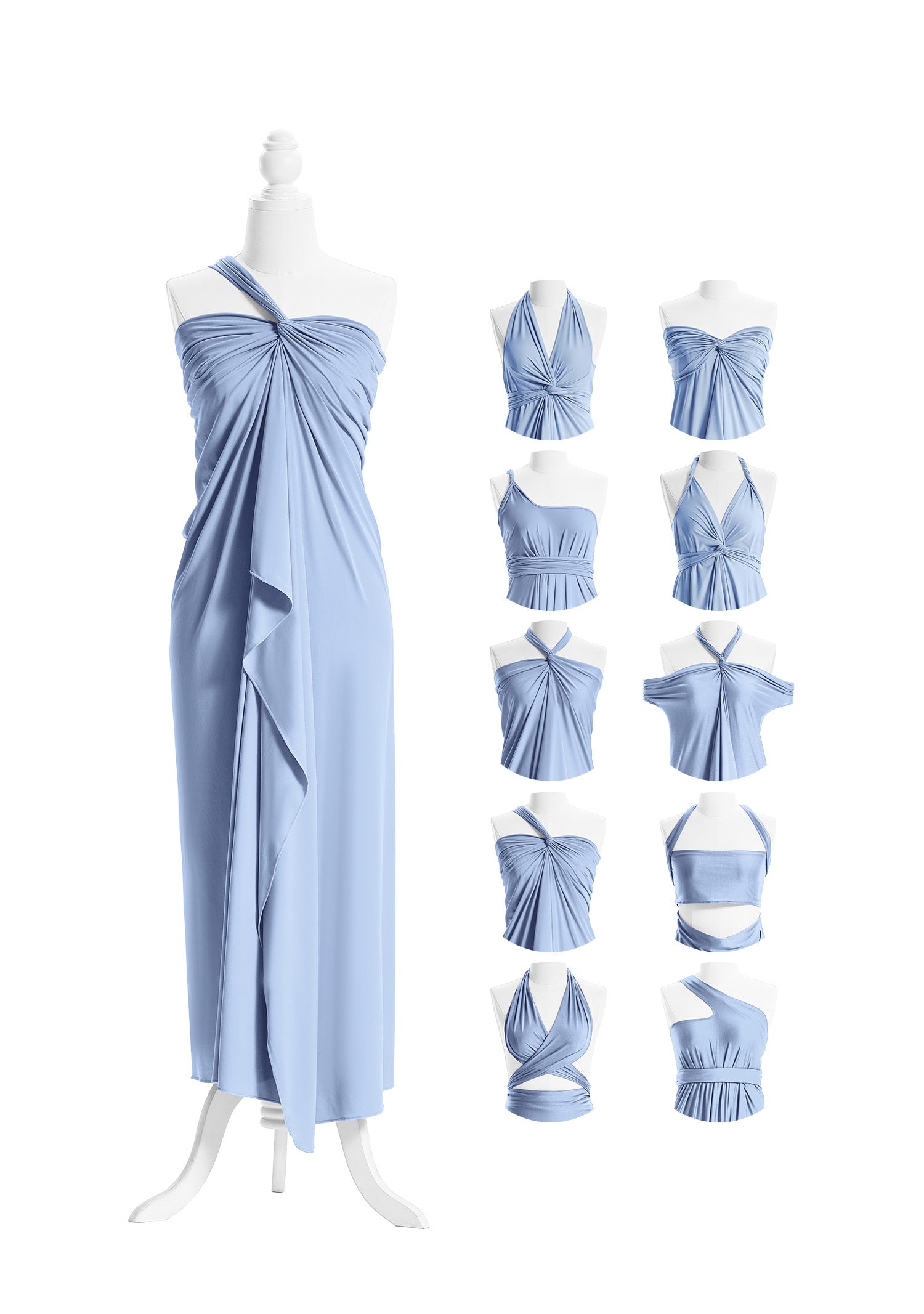SandSea™ Dusty Blue Long Infinity Beach Dress