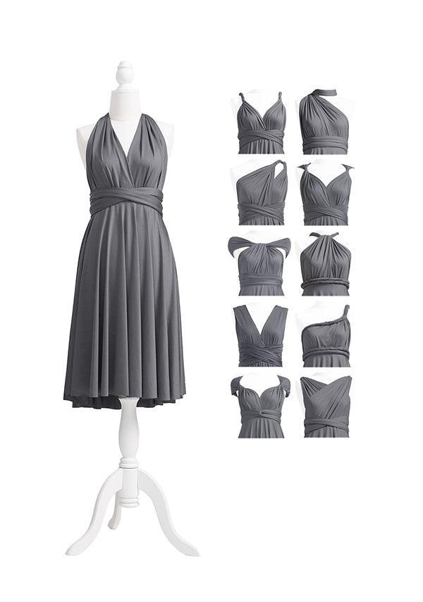 Dark Gray Infinity Dress Wedding Dress Infinity Dress Above The Knee Length Convertible Dark Gray Infinity Dress Wedding Dress Infinity Dress Above The Knee Length Convertible