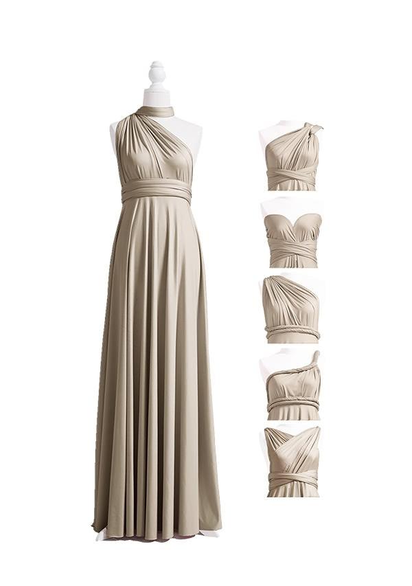Taupe Maxi  Multiway Convertible Infinity Dress