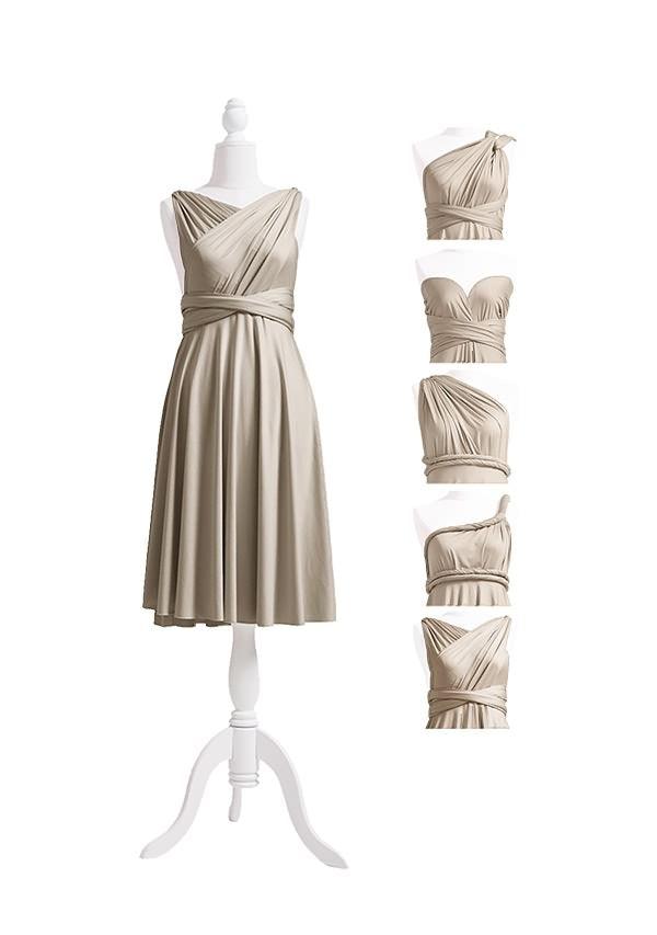 Taupe Midi Multiway Convertible Infinity Dress