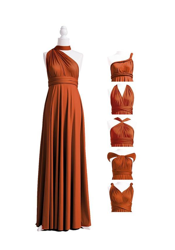 Burnt Orange Multiway Infinity Dress Long