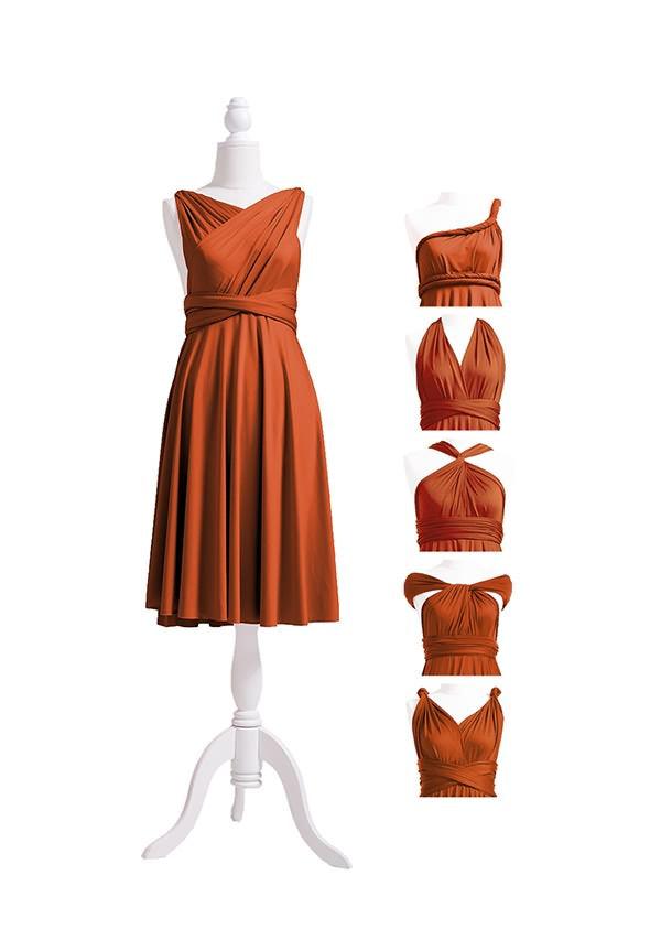Burnt Orange Multiway Infinity Dress Short