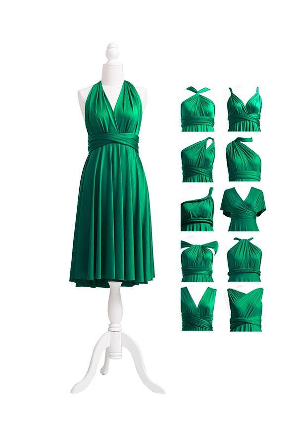 Emerald Green Multiway Infinity Dress Short