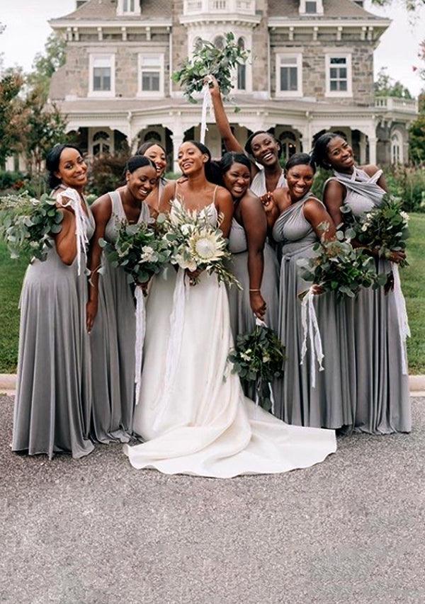 light grey infinity dress Made in USA Silver grey Infinity Dress Bridesmaid Multiway Convertible Dress Made in USA +36 Colors