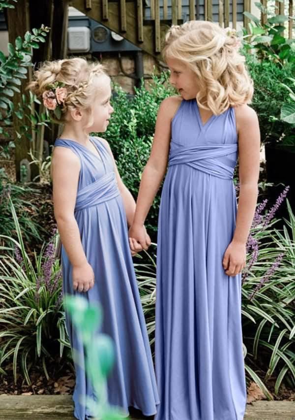 Dusty Blue Infinity Dress for Kids